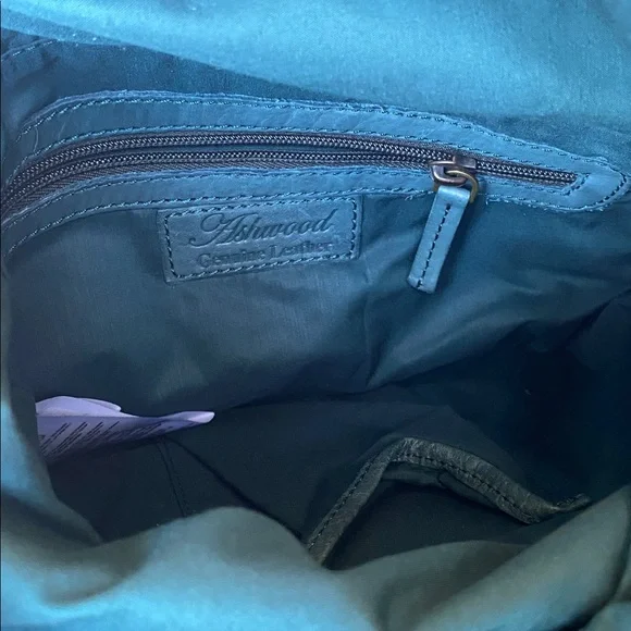 Ashwood teal woven leather satchel - Picture 6 of 8